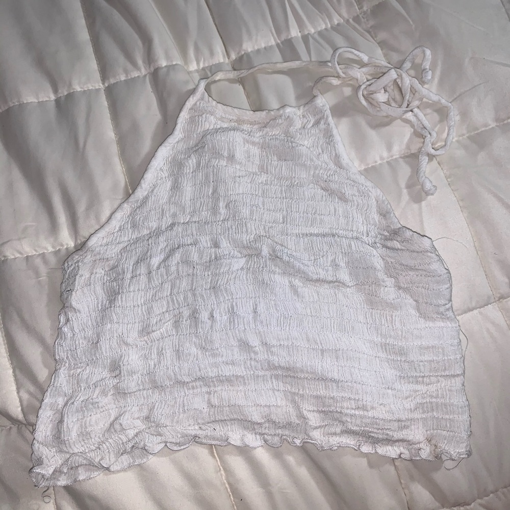 White Ruffle - Crop Top